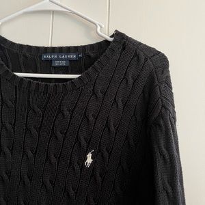 Ralph Lauren cable knit sweater navy blue size extra large